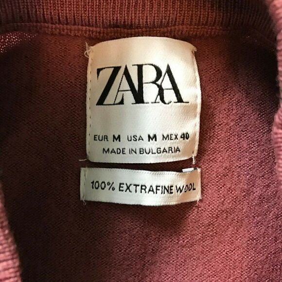 Zara Womens Maroon Short Hem Top Size Medium - Picture 4 of 6